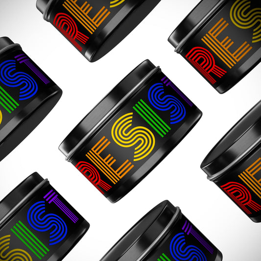 Scented Tin Candles - Rainbow ‘RESIST’