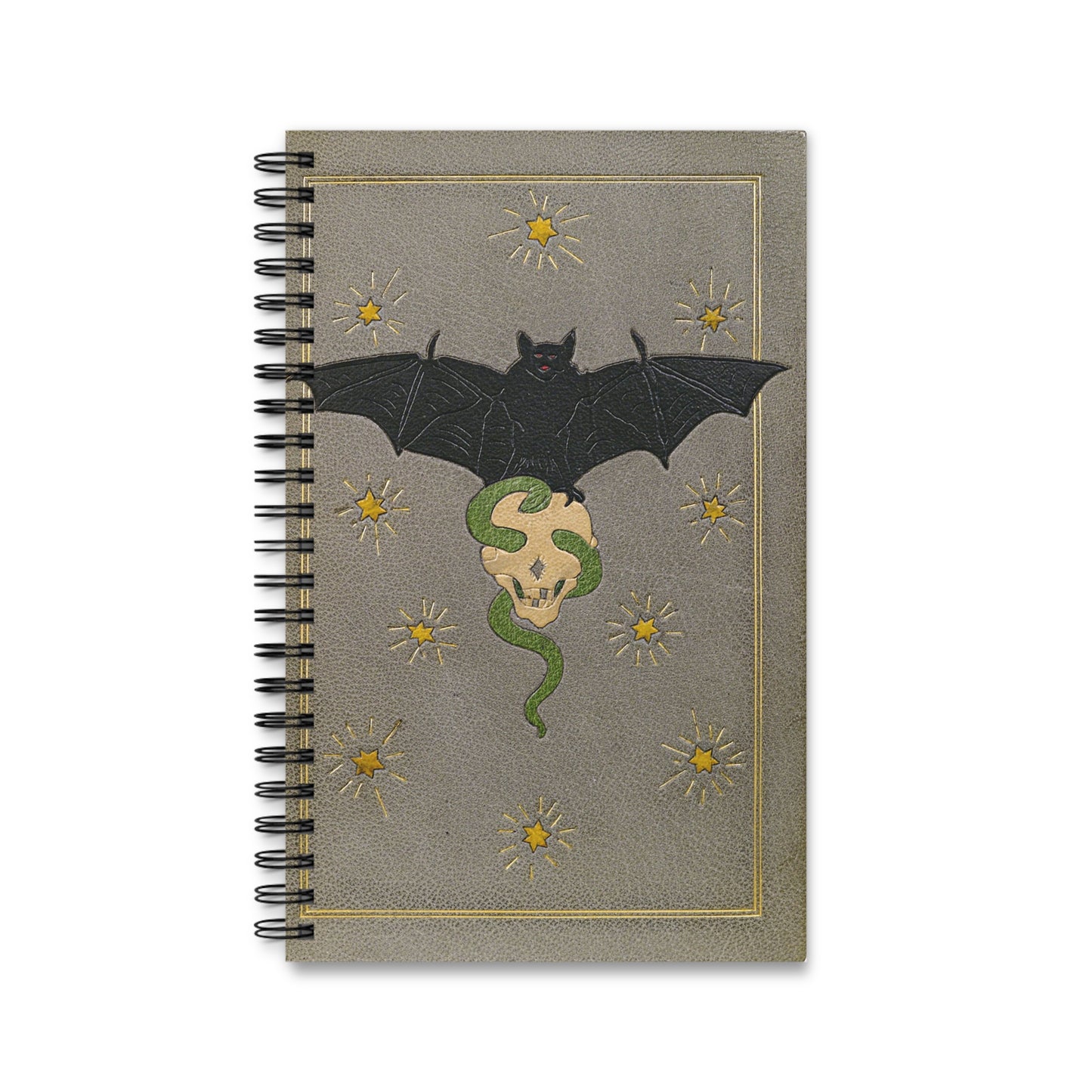 Spiral Notebook - Bat & Skull | Blank, Dot Grid, Lined, Task