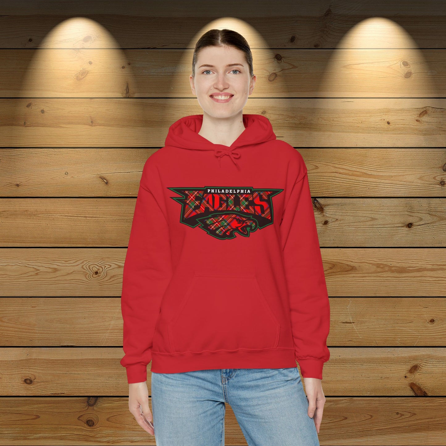 Eagles Christmas Tartan Unisex Hooded Sweatshirt