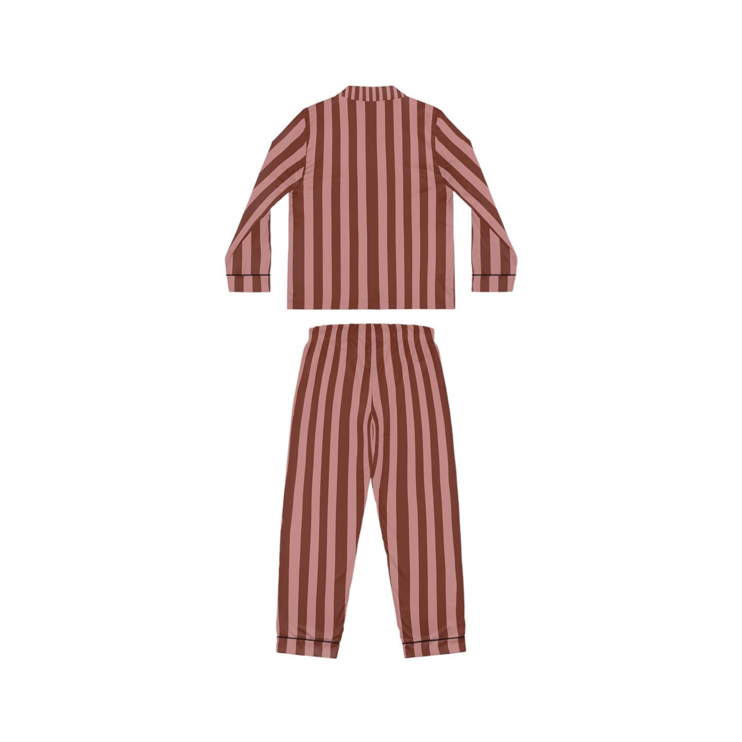 Luxury Satin Striped Pajamas - Raspberry Truffle | Black Trim, up to 3X