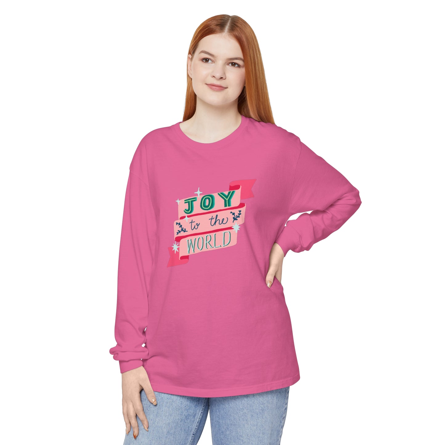 Candy Christmas “Joy to the World” Unisex Long Sleeve Tee