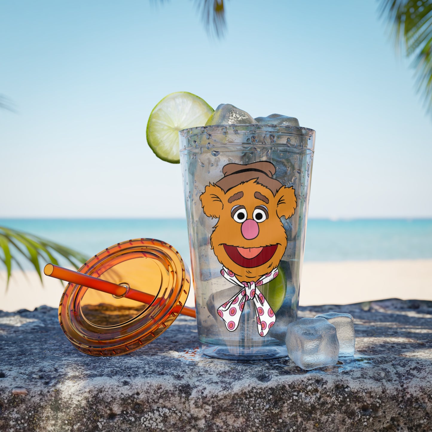 The Muppets 16oz Acrylic Tumbler with Straw — Fozzie Bear