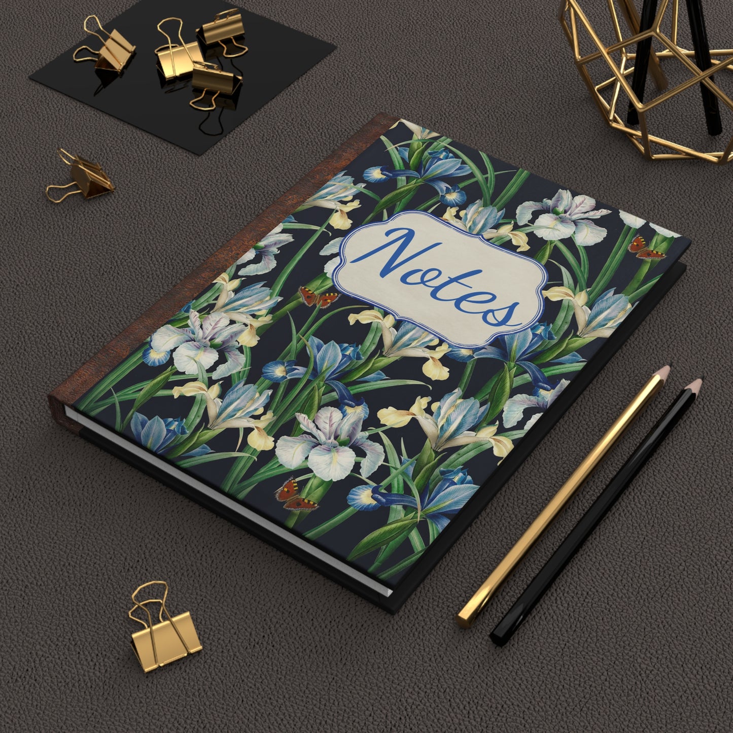 'Notes' Floral Iris Hardcover Journal