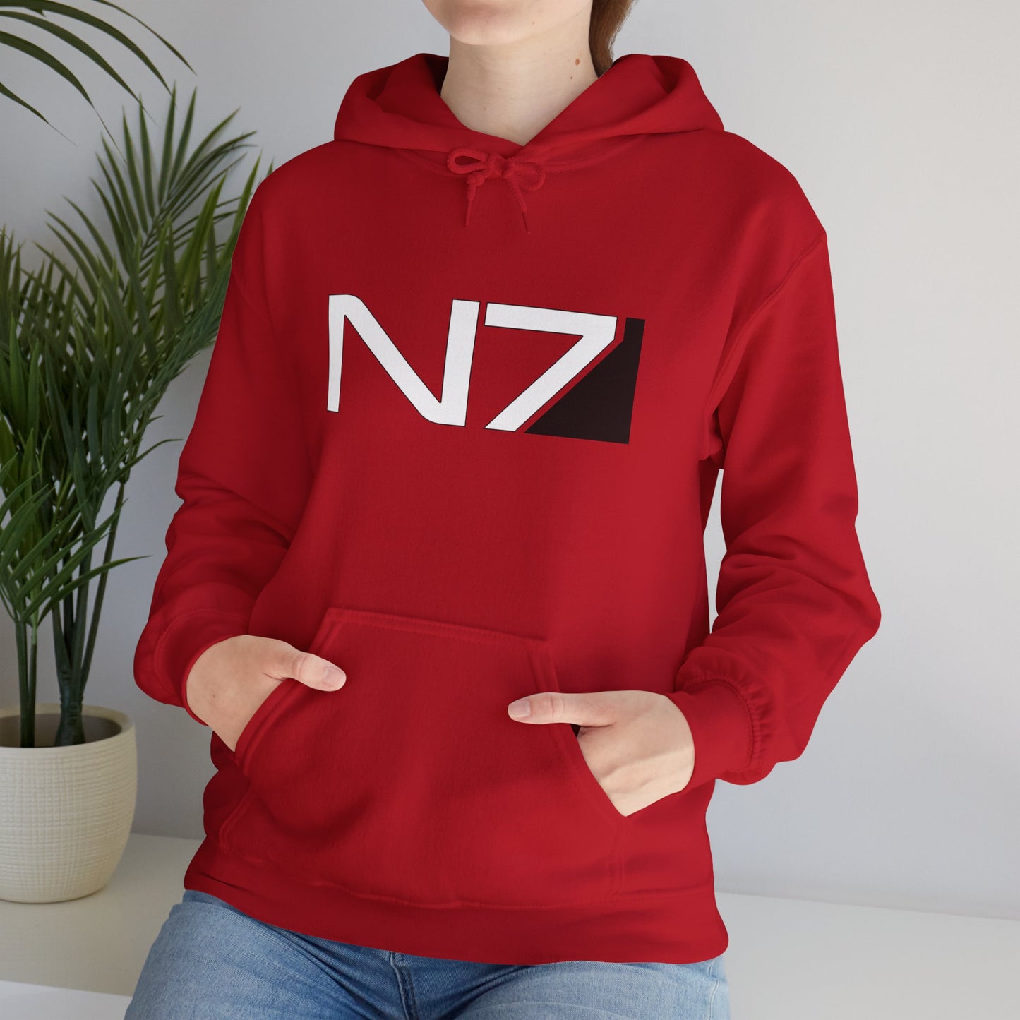 Mass Effect N7 Cherry Red Unisex Hoodie | up to Plus Size 5X