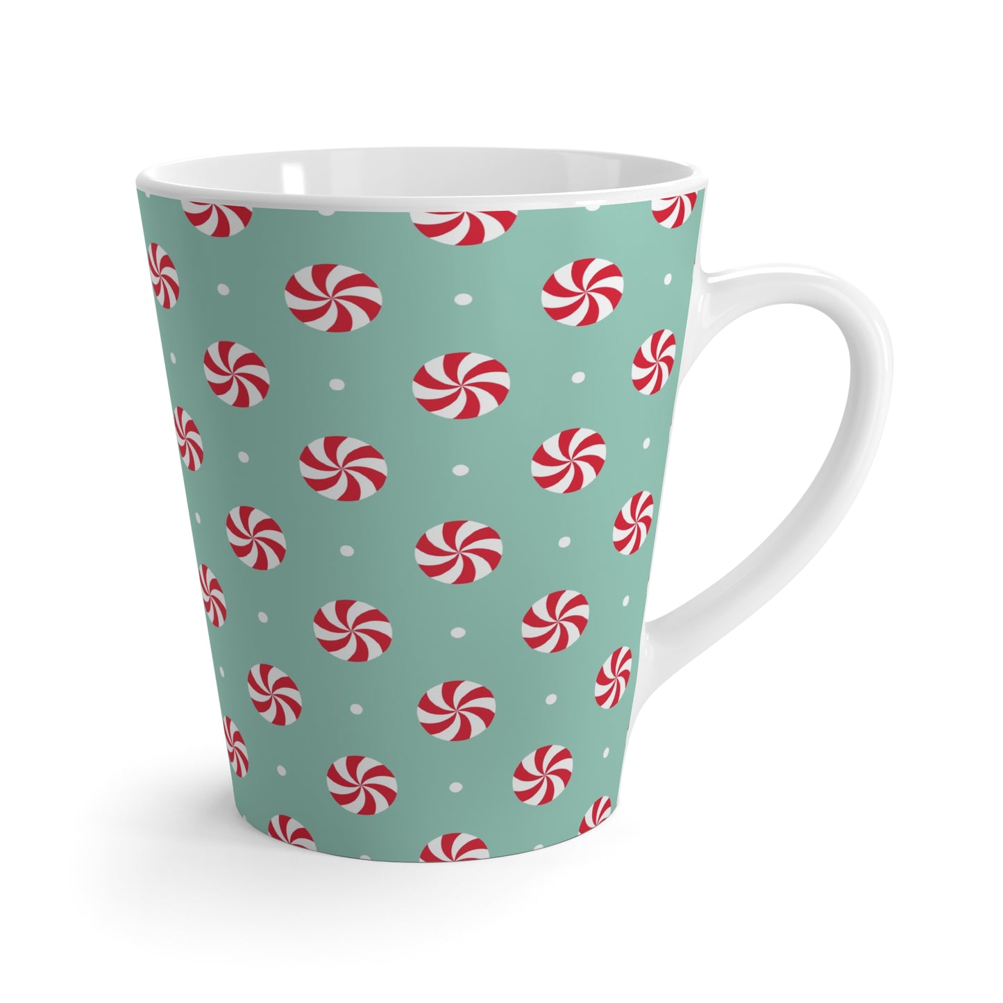 Latte Mug, 12oz - Peppermint Swirl Candies