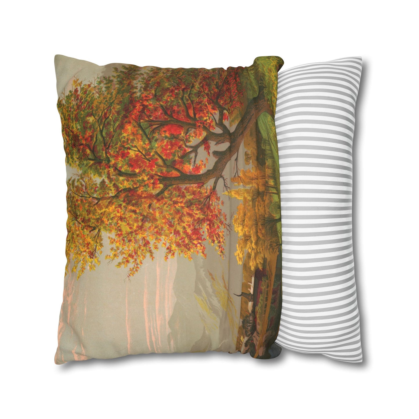 Autumn Days Faux Suede Square Pillowcase