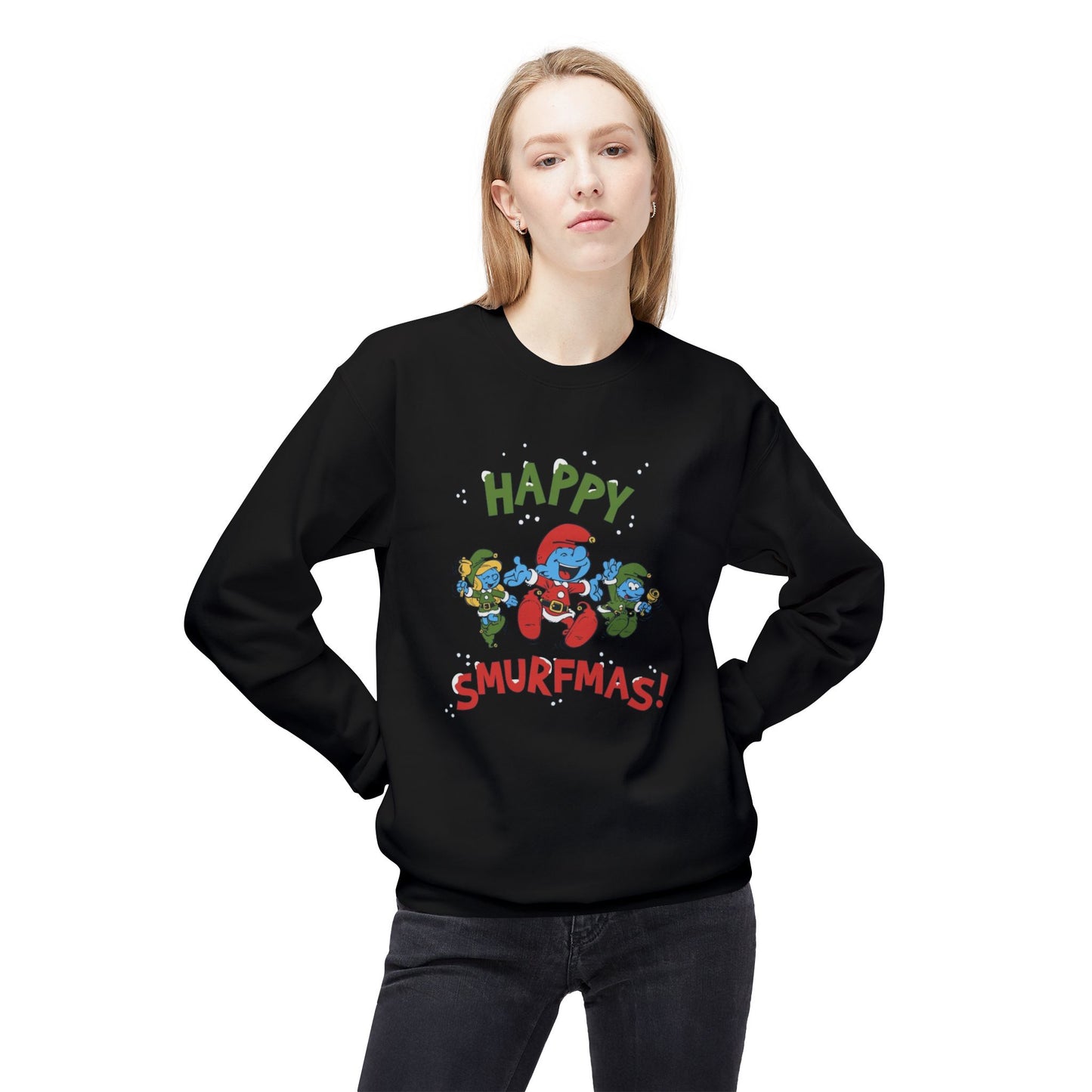 ‘Happy Smurfmas’ Festive Crewneck Sweatshirt