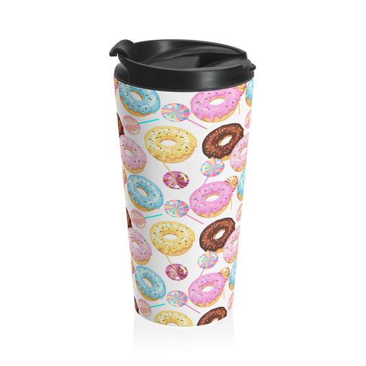 Sprinkled Donuts 15 oz. Travel Mug