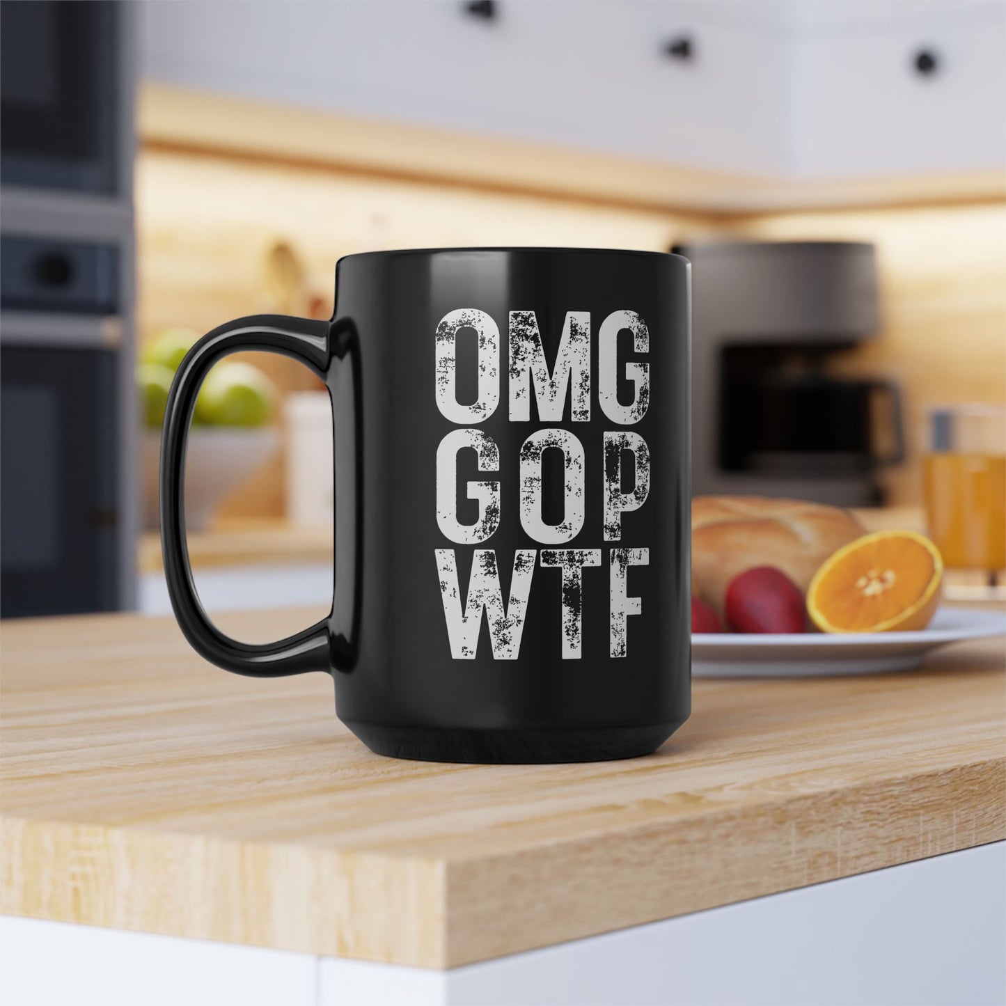Black Ceramic Mug - OMG GOP WTF, 11oz or 15oz