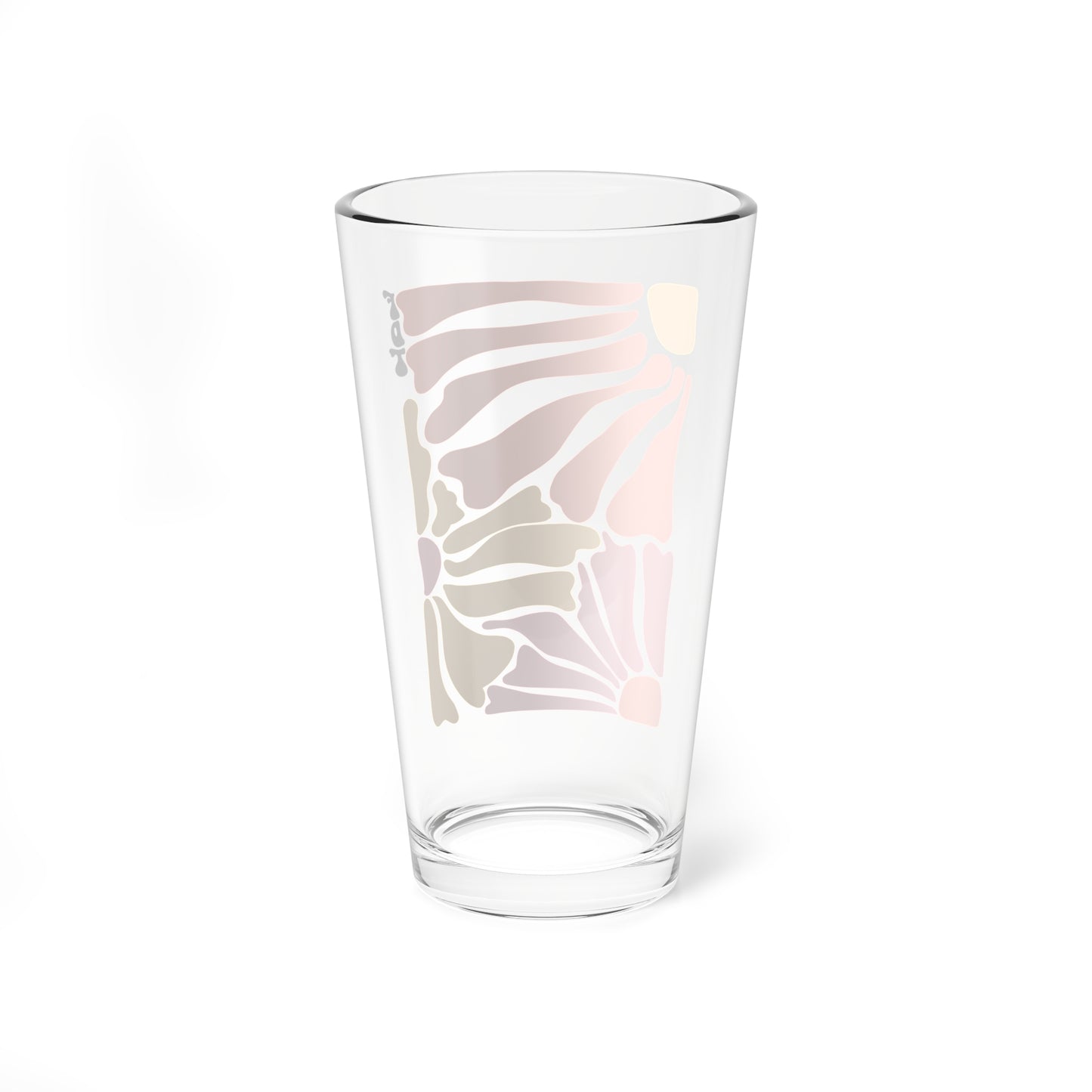 ‘FDT’ Colorful Floral Pint Glass