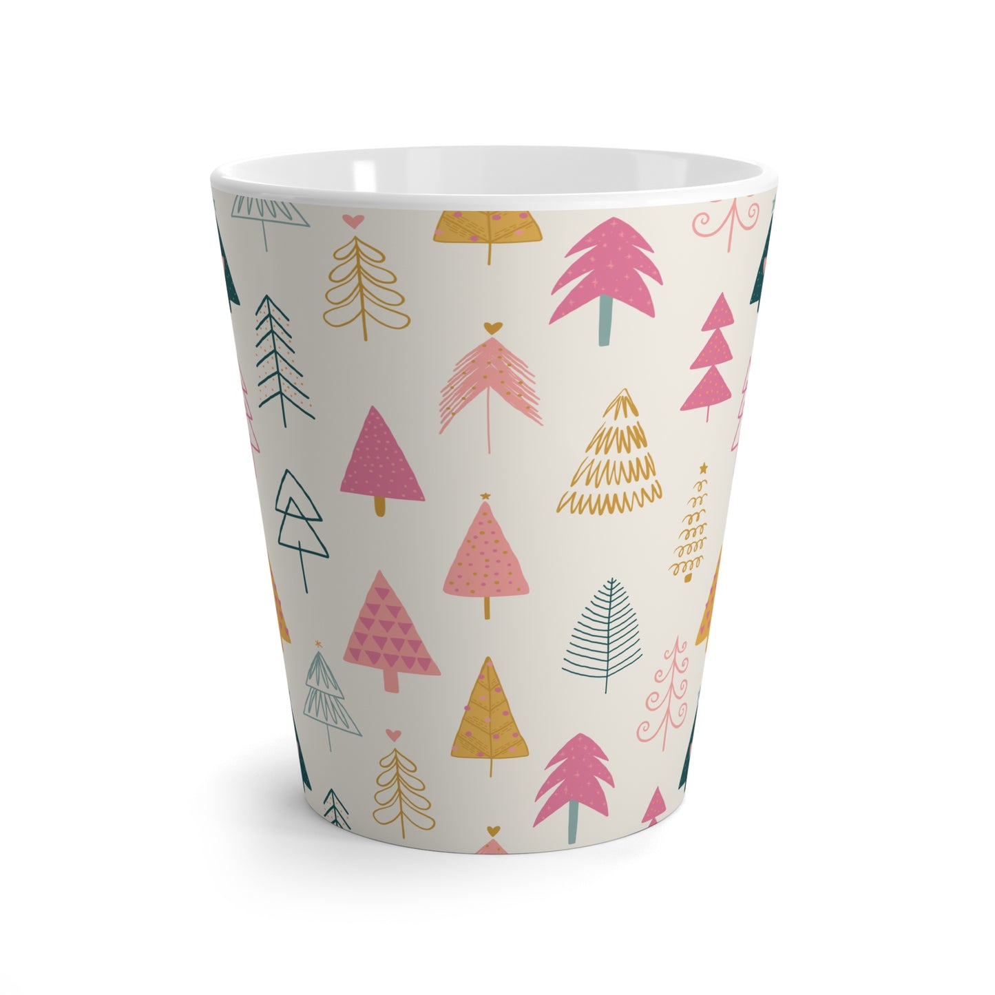 Latte Mug, 12oz - Whimsy Christmas Trees