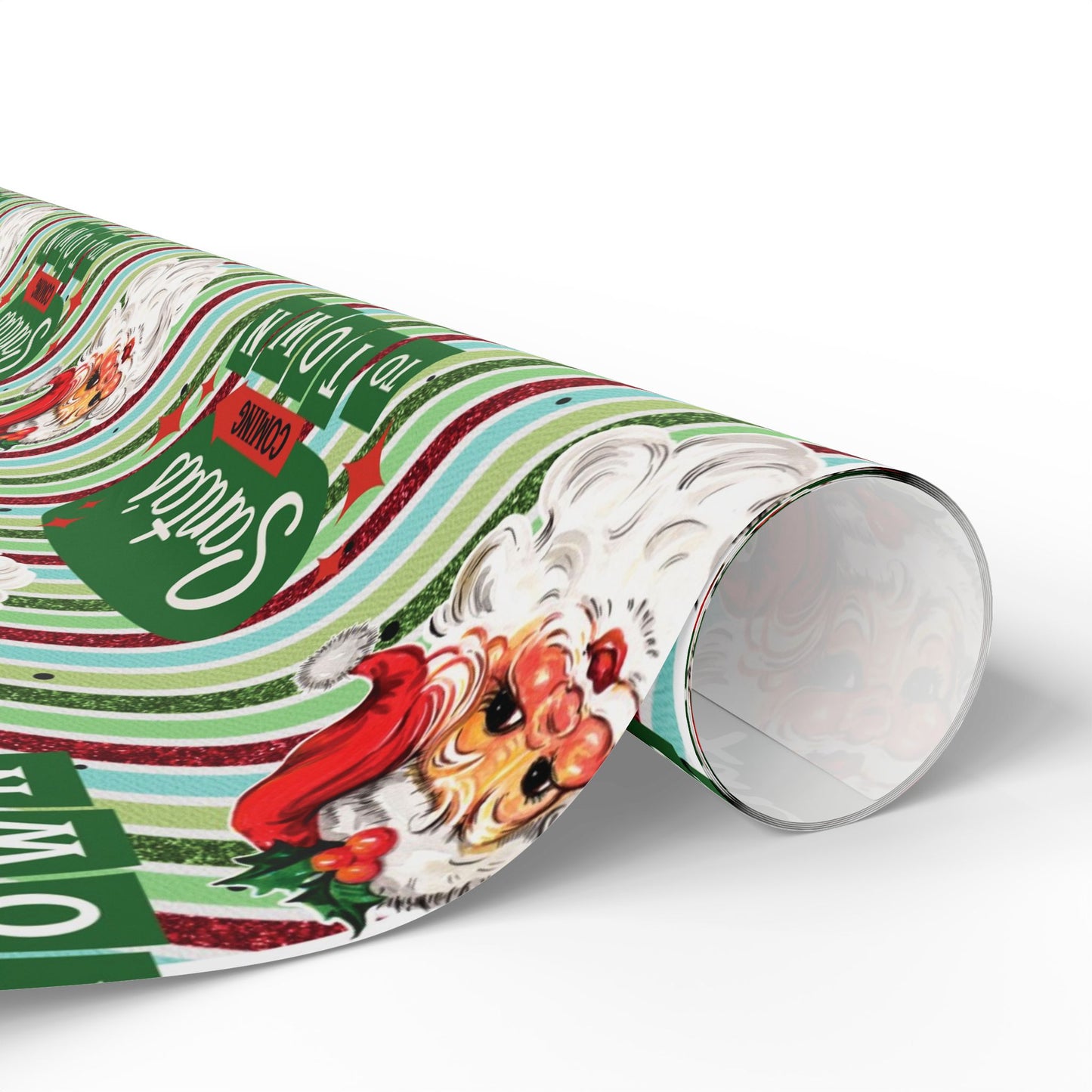 Retro Santa Christmas Gift Wrap