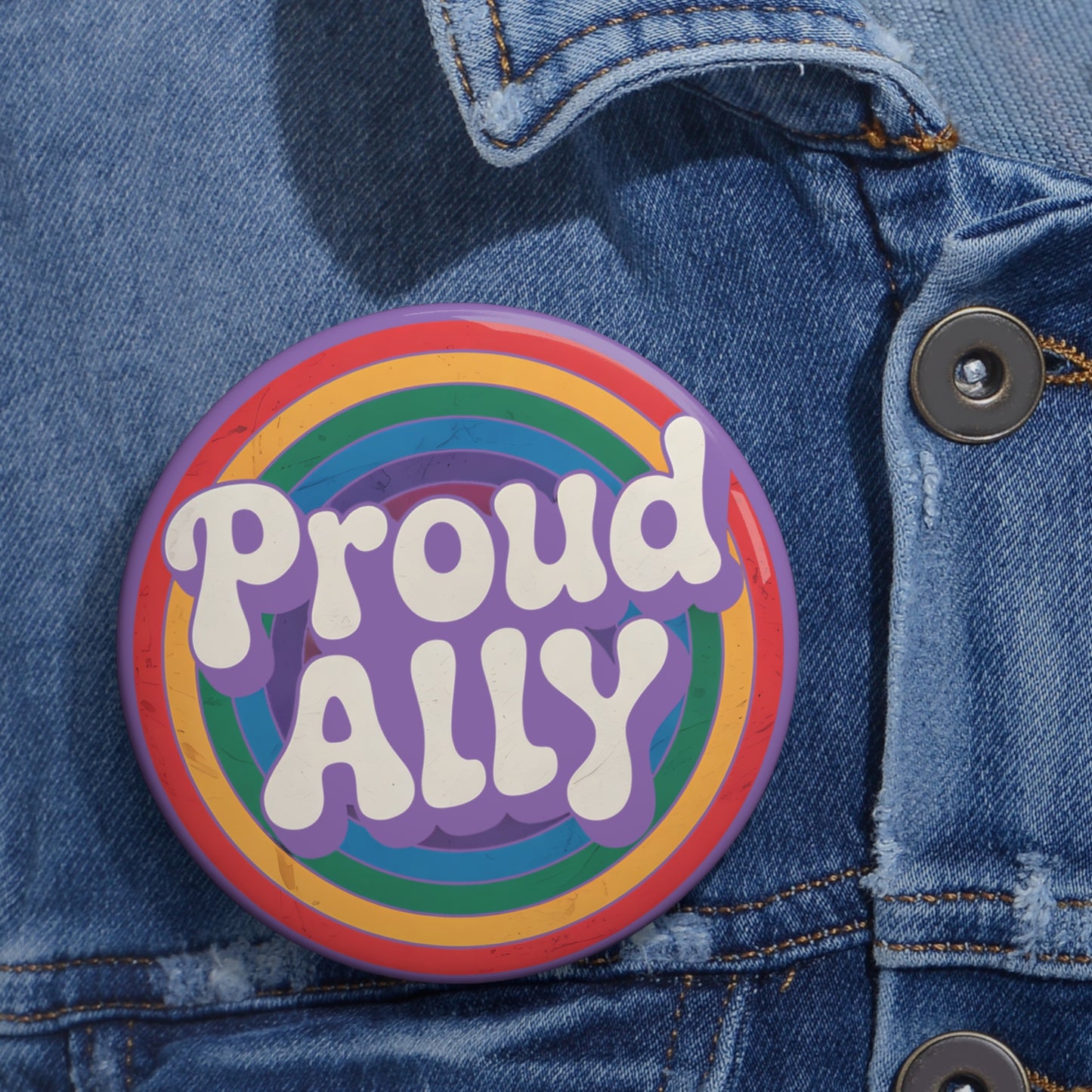 PROUD ALLY Statement Pin in purple