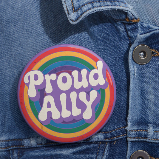 PROUD ALLY Statement Pin in purple