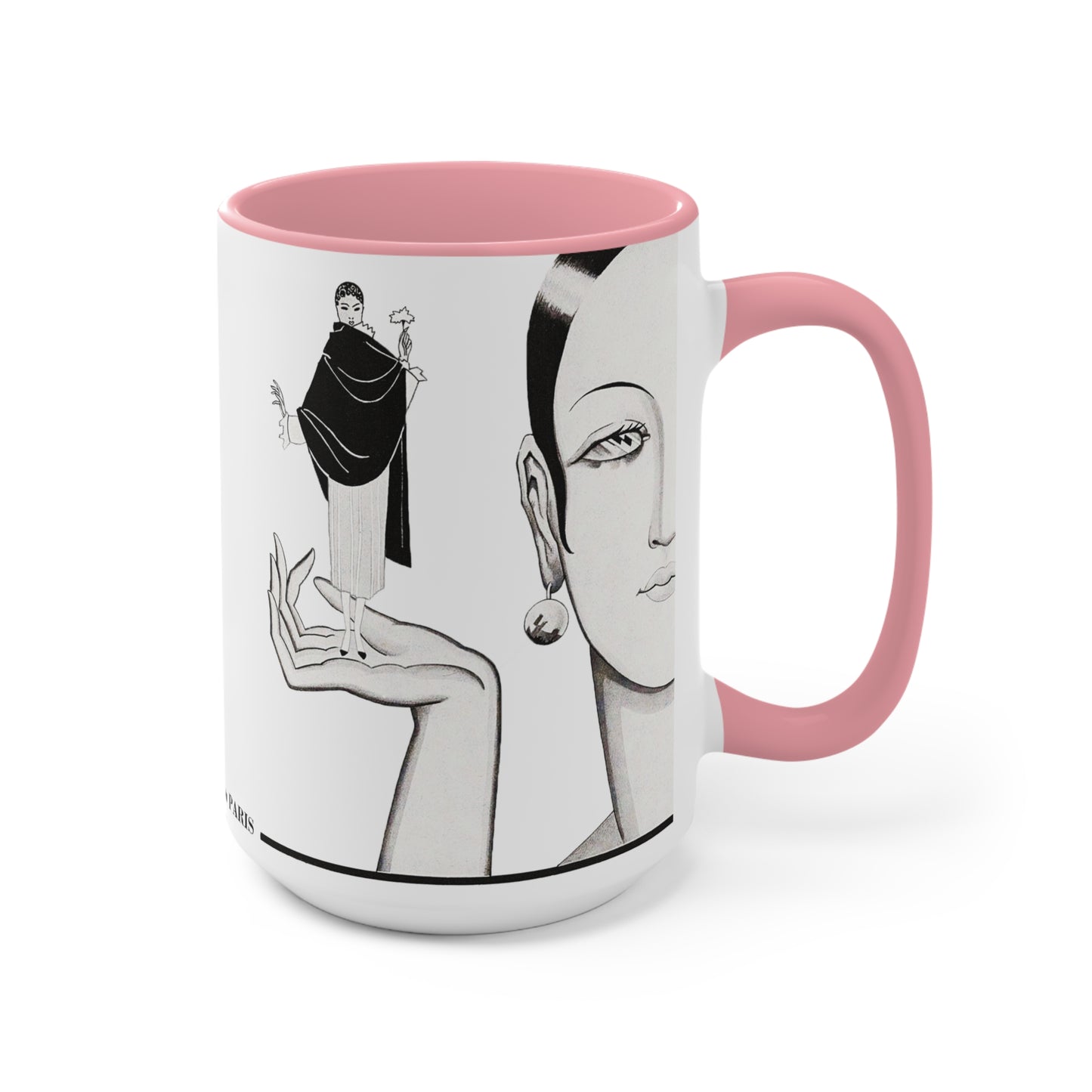 Paris Fashion Two-Tone Mug | Red, Black, Pink