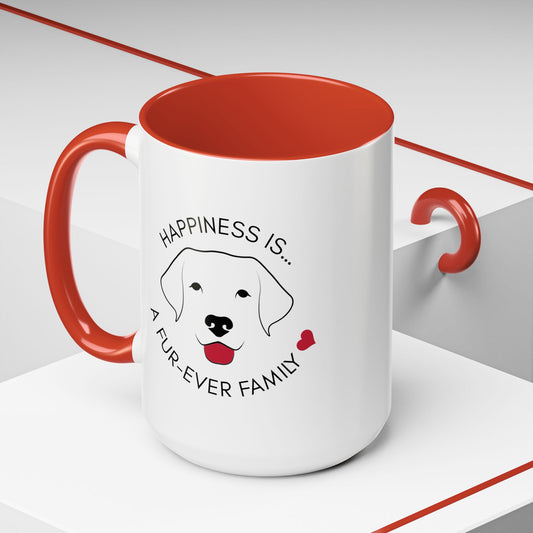 Happiness is a Fur-Ever Family 15oz Coffee Mug