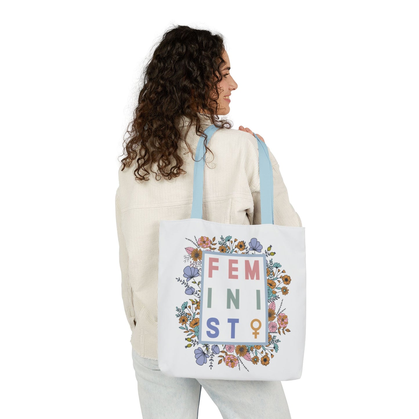 Feminist Floral Canvas Tote, 3 sizes