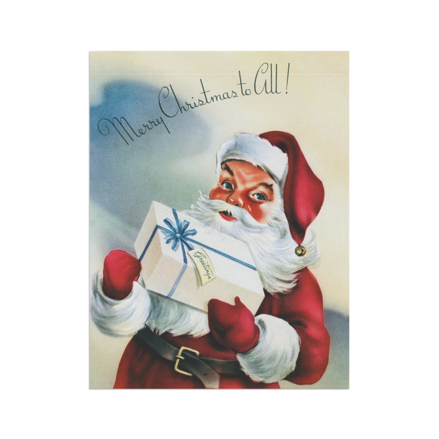 Retro Santa with Presents Garden Flag or House Banner