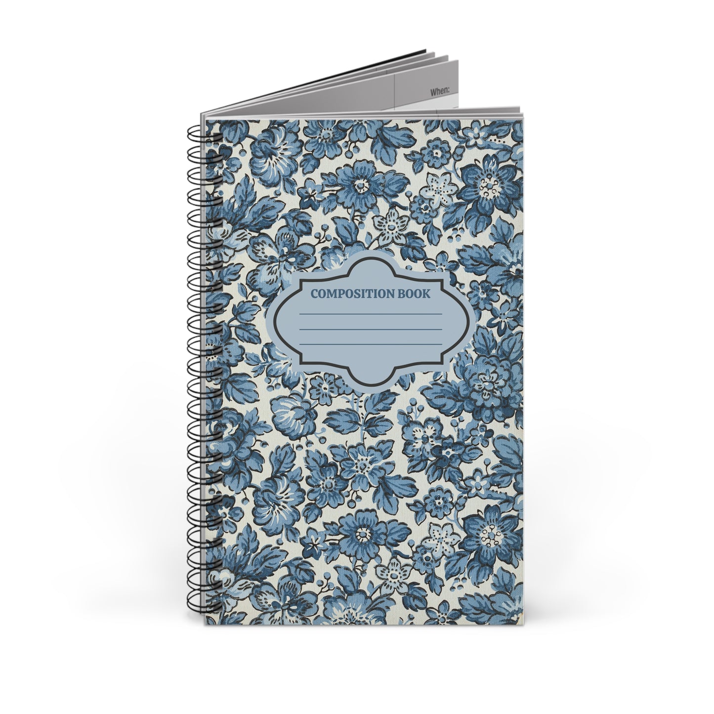 Blue Posies Spiral Journal | Blank, Dot Grid, Lined, Task