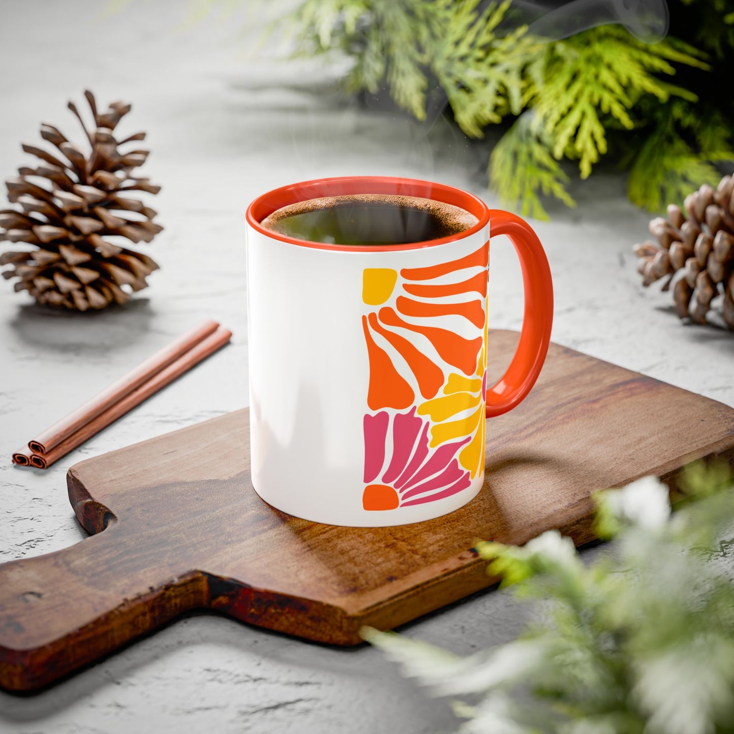 'FDT' Colorful Floral Ceramic Mug
