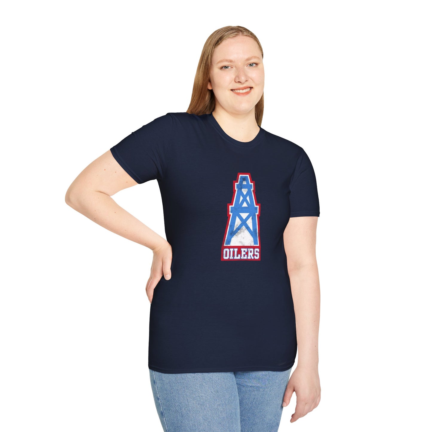 Houston Oilers Distressed Oil Derrick Unisex Tee