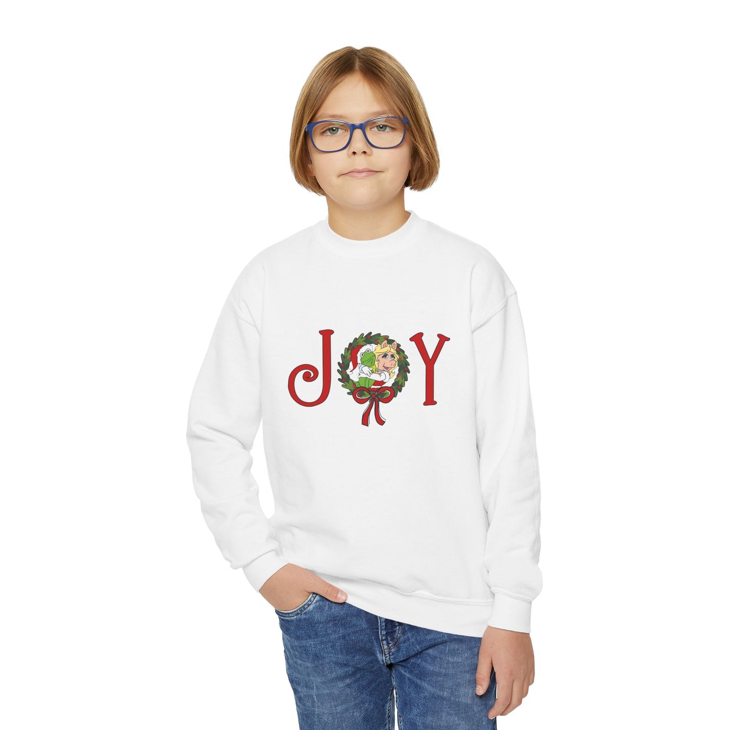 Kermit & Miss Piggy JOY Christmas Youth Crewneck Sweatshirt