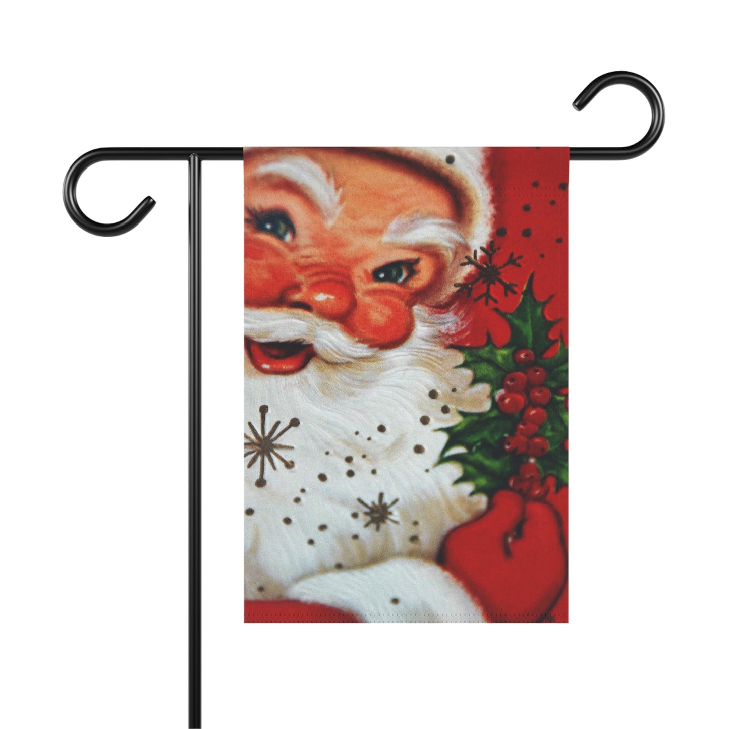 Fun Retro Santa Christmas Garden Flag or House Banner