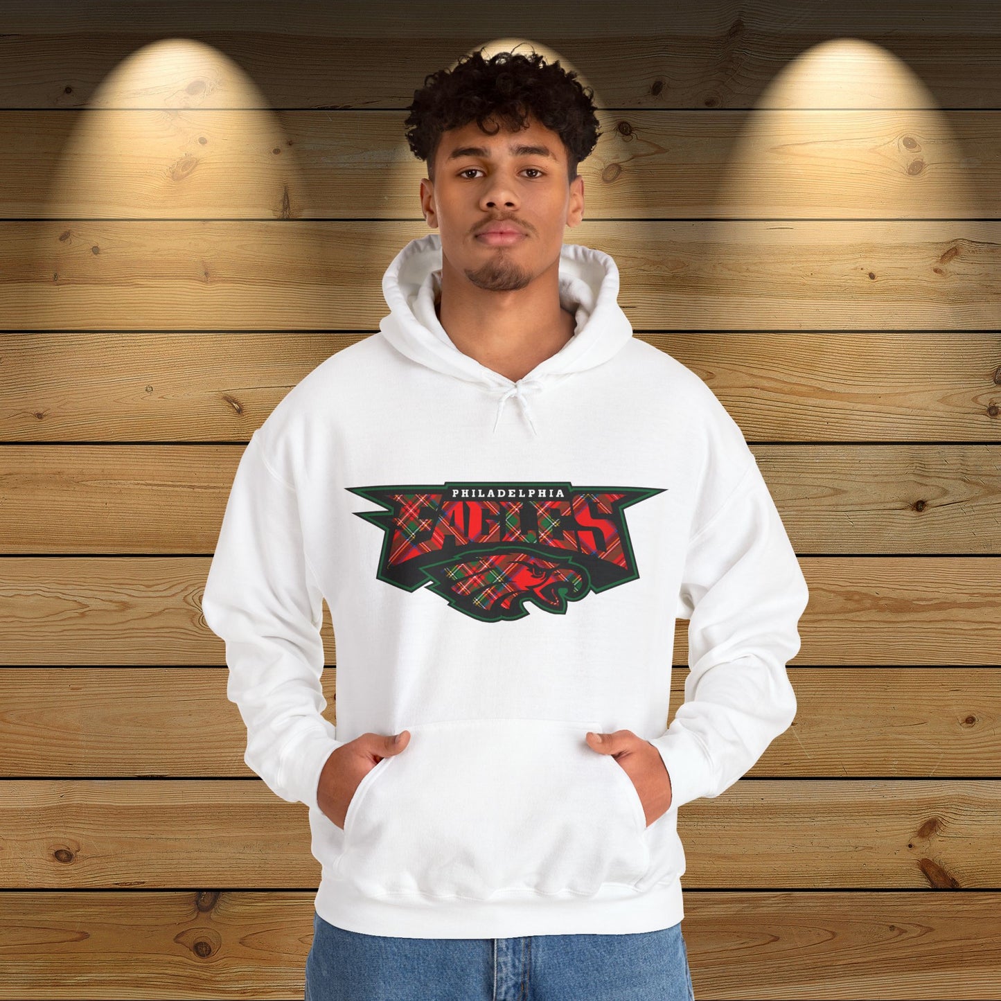 Eagles Christmas Tartan Unisex Hooded Sweatshirt