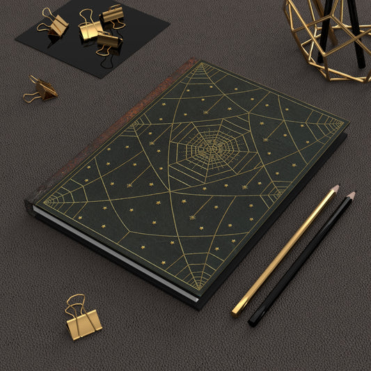 Hardcover Journal - Gold Spiderwebs
