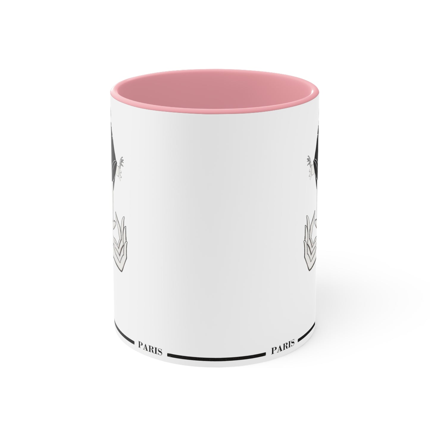 Paris Fashion Two-Tone Mug | Red, Black, Pink