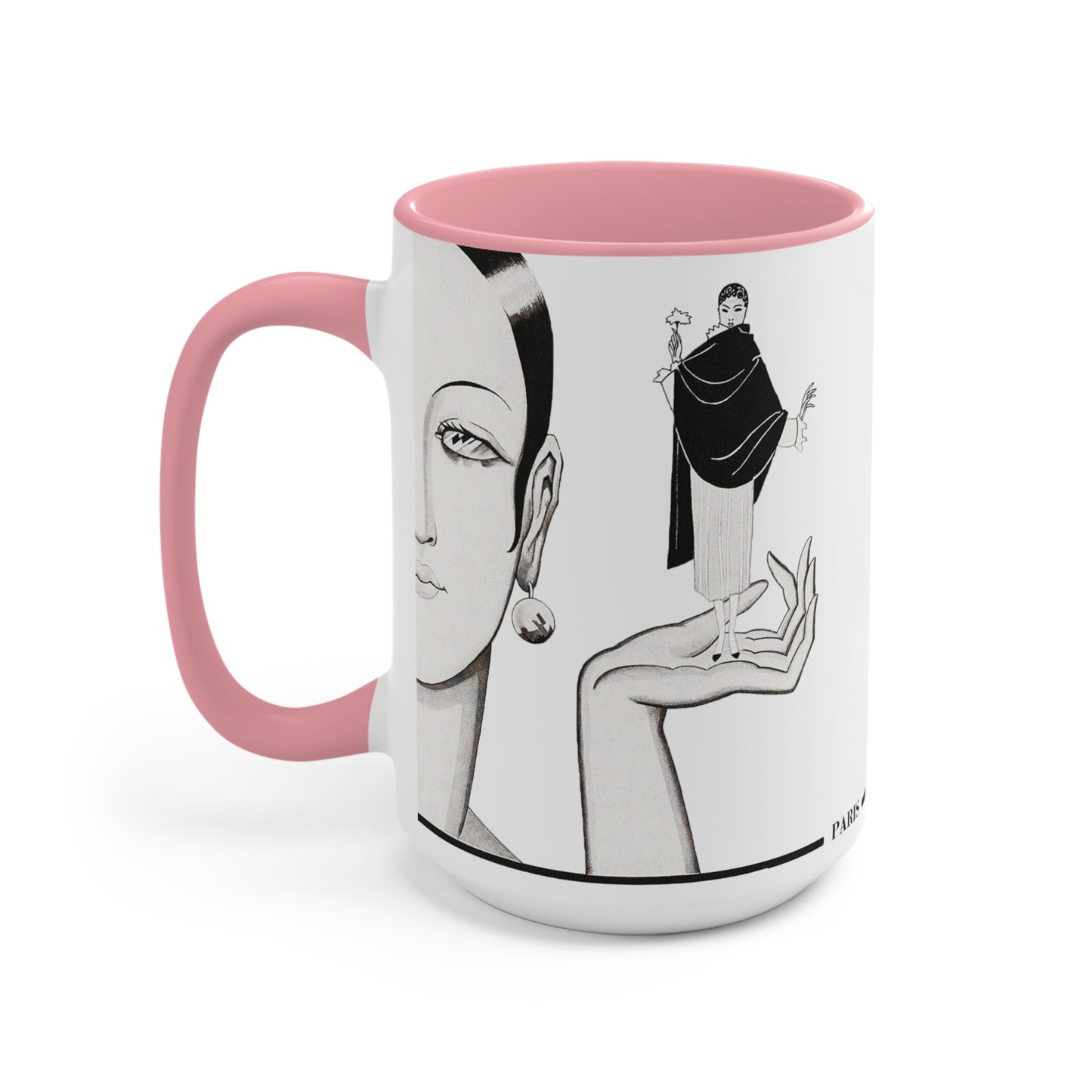 Paris Fashion Two-Tone Mug | Red, Black, Pink