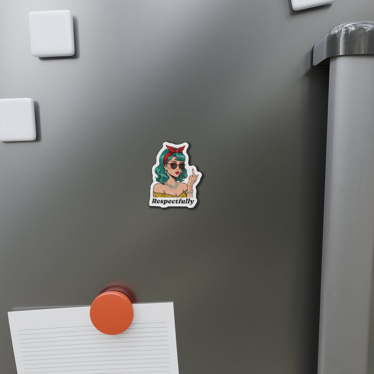 “Respectfully” Retro Die-Cut Magnet