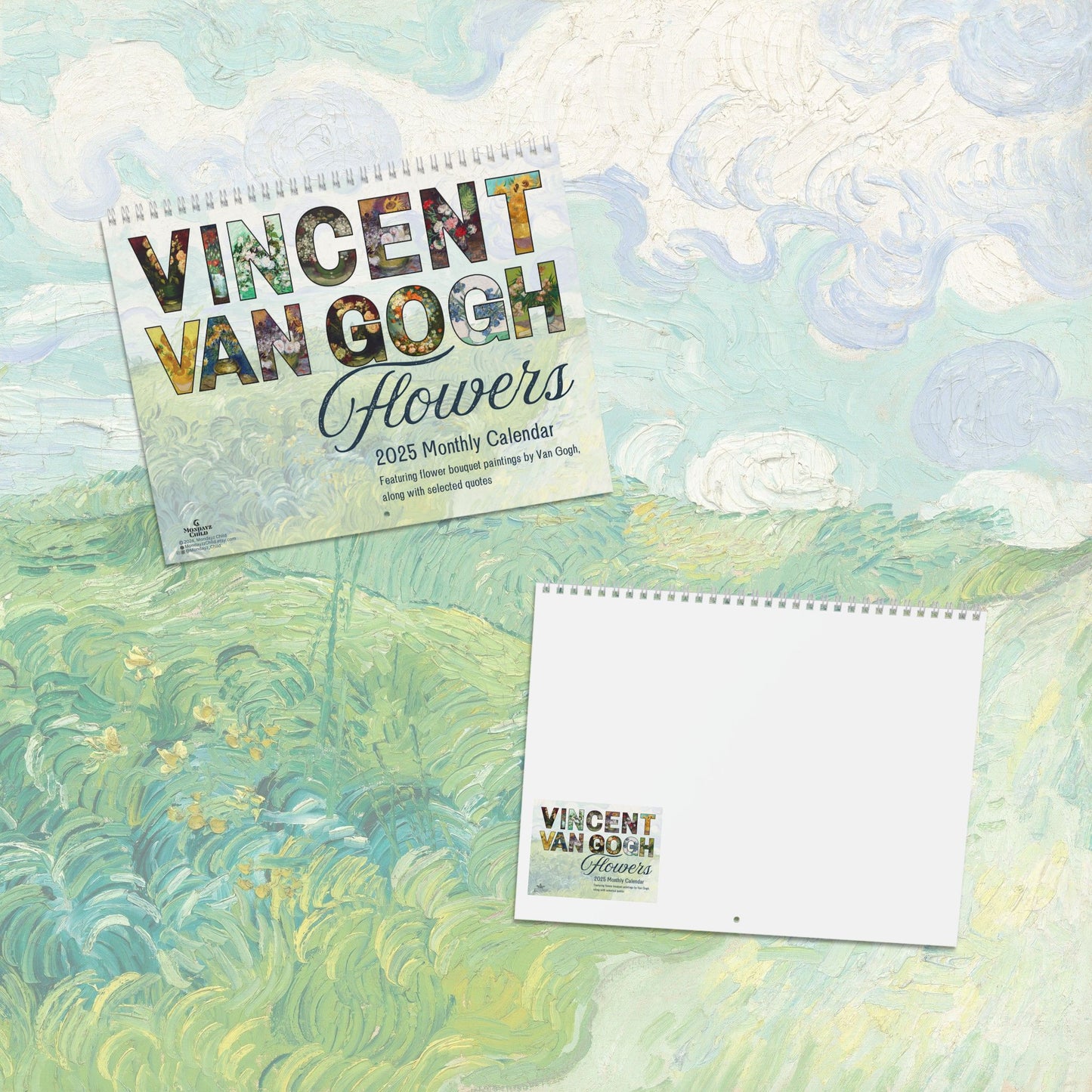 2025 Monthly Wall Calendar - Van Gogh’s Flowers