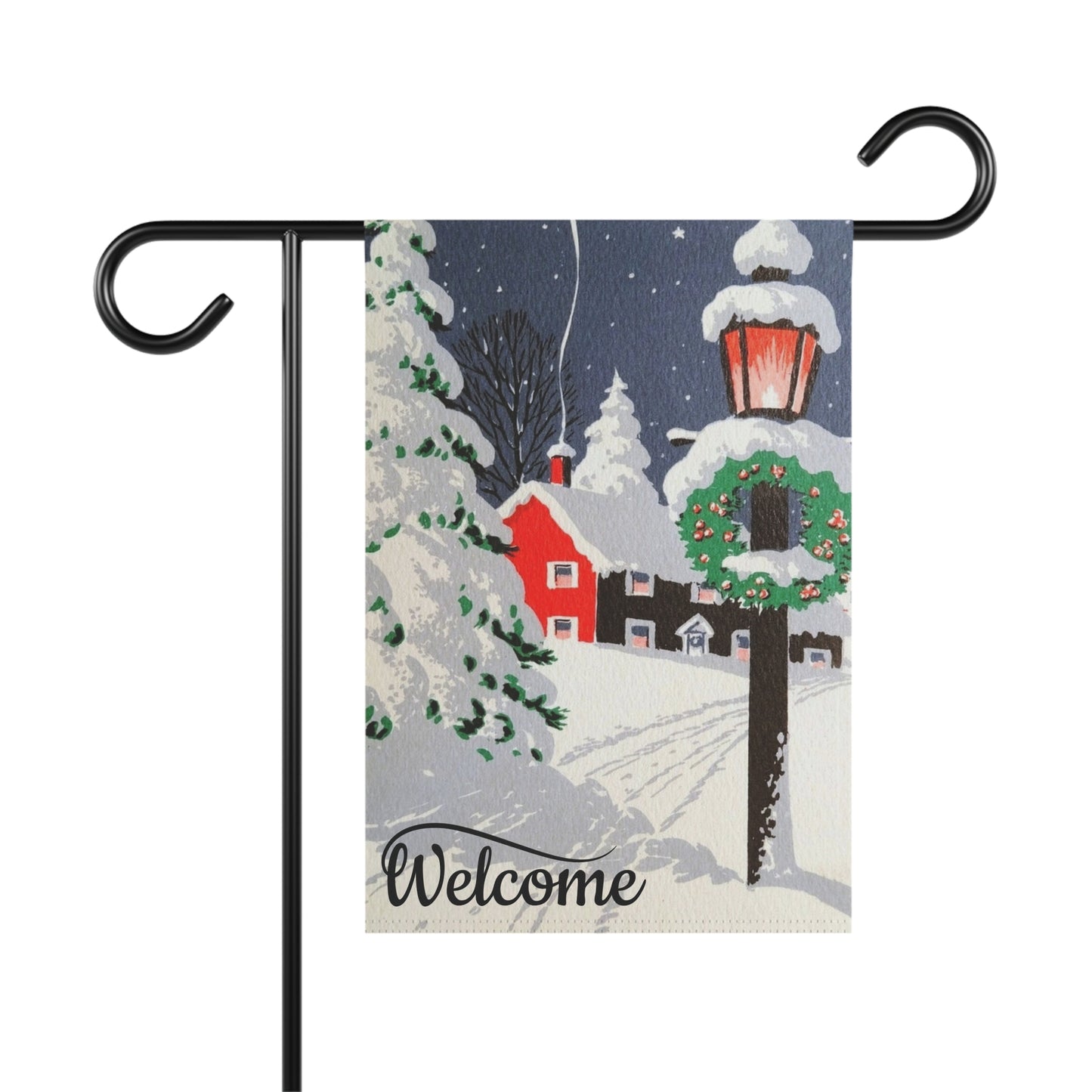 Vintage Style Christmas Garden Flag or Welcome Banner