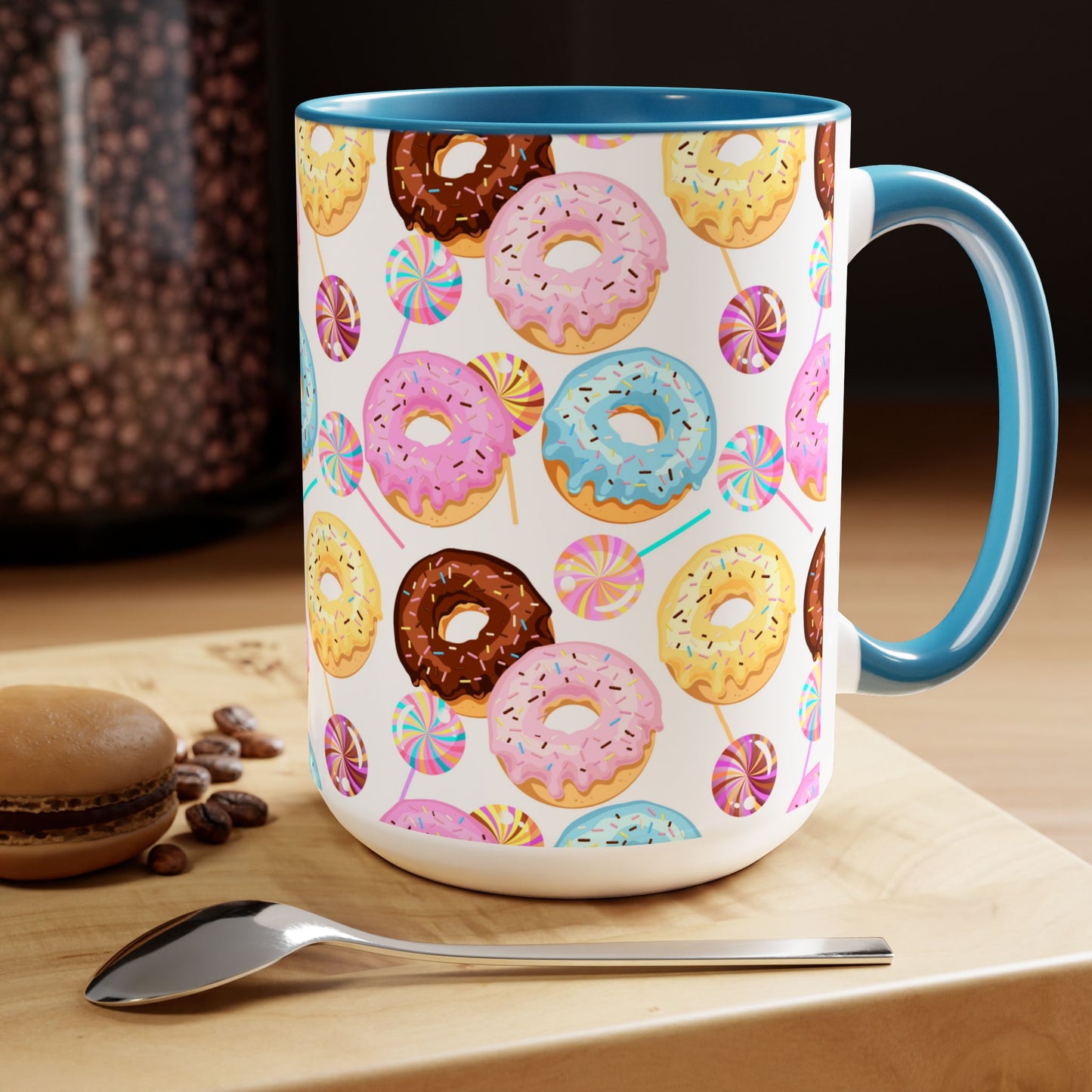 Sprinkled Donuts Two-Tone Mug | Pink or Light Blue