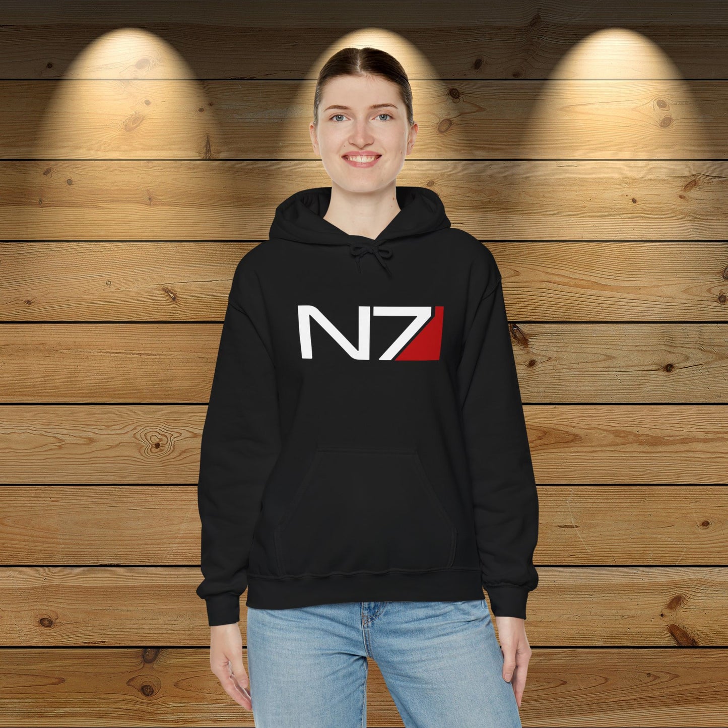 Mass Effect N7 Black Unisex Hoodie | up to Plus Size 5X