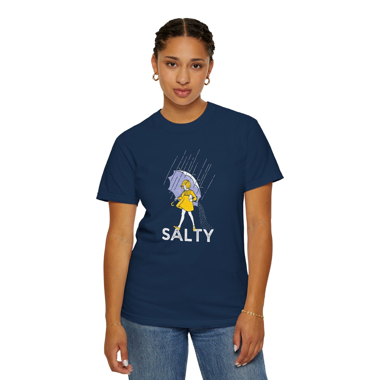 Salty Rain Girl T-Shirt — Funny Retro Illustration Tee