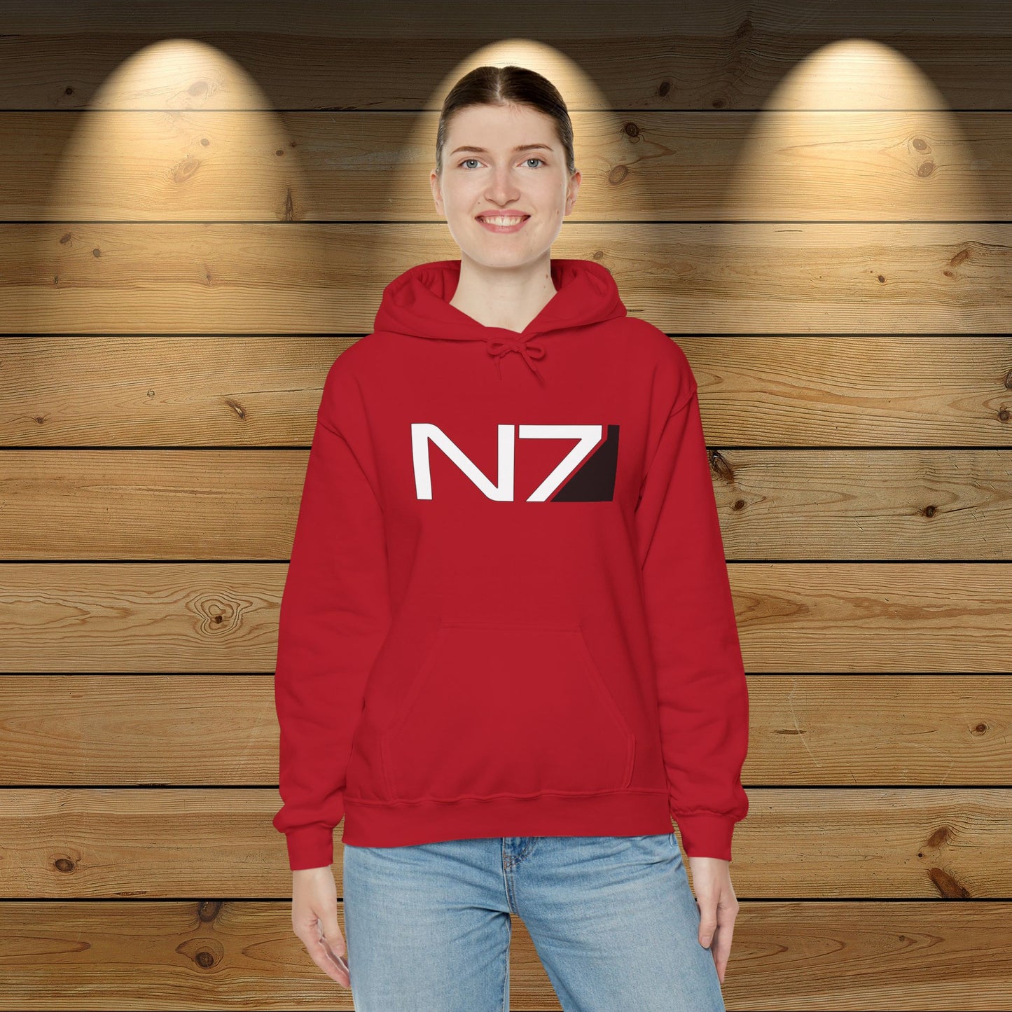 Mass Effect N7 Cherry Red Unisex Hoodie | up to Plus Size 5X