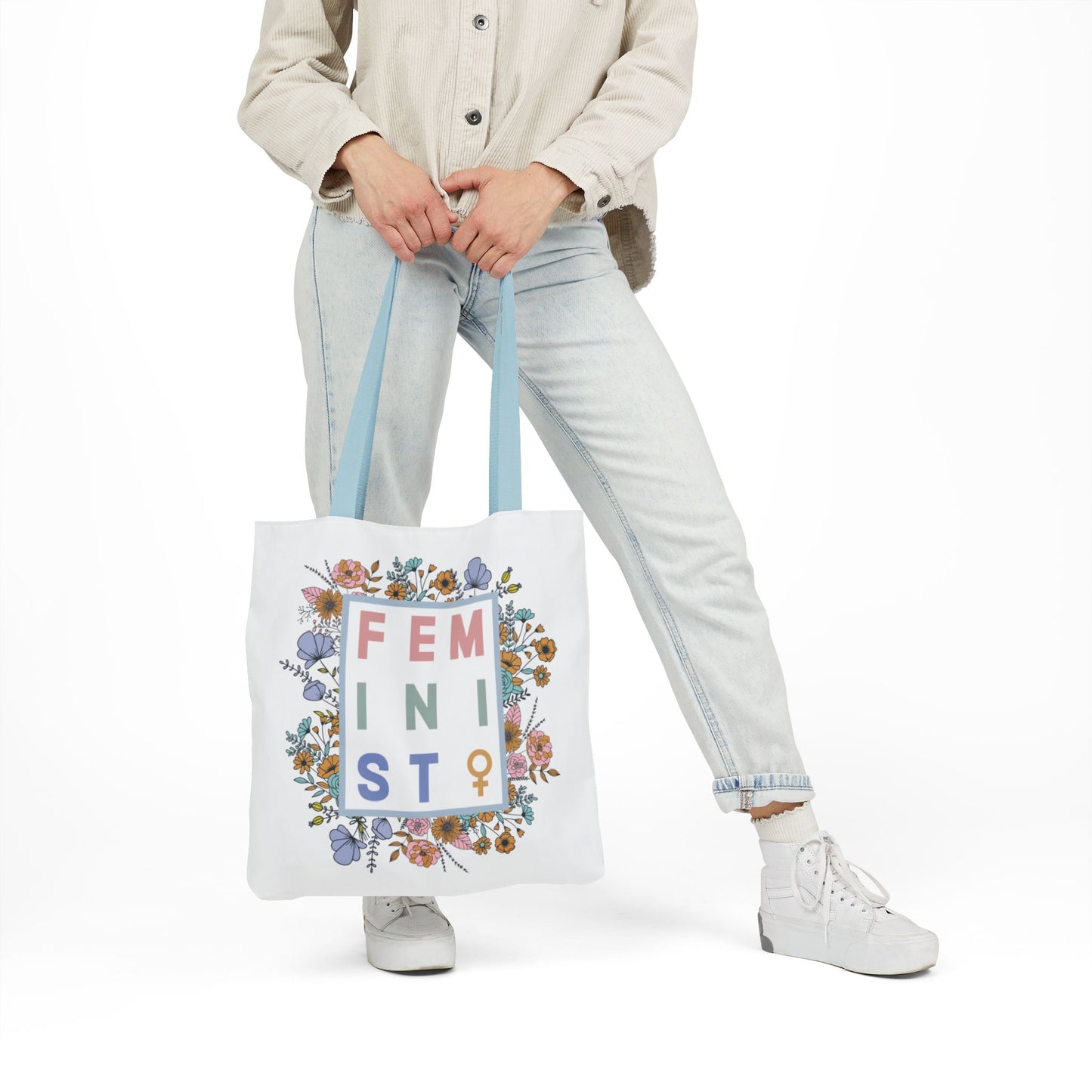 Feminist Floral Canvas Tote, 3 sizes