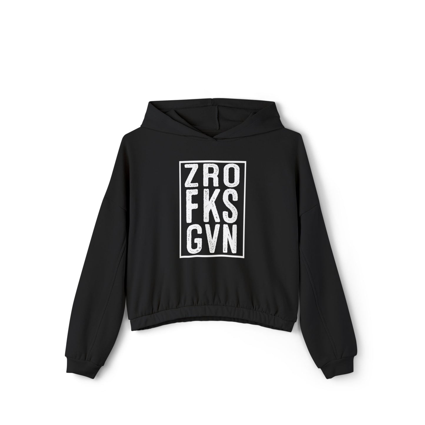 ‘ZRO FKS GVN’ Cropped Sweatshirt