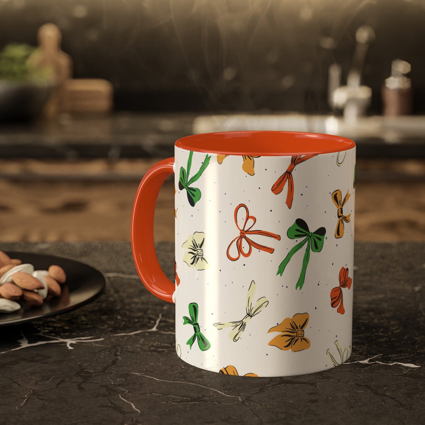 Coquette Bows #1 - 11 oz Mug, Green or Orange Interior