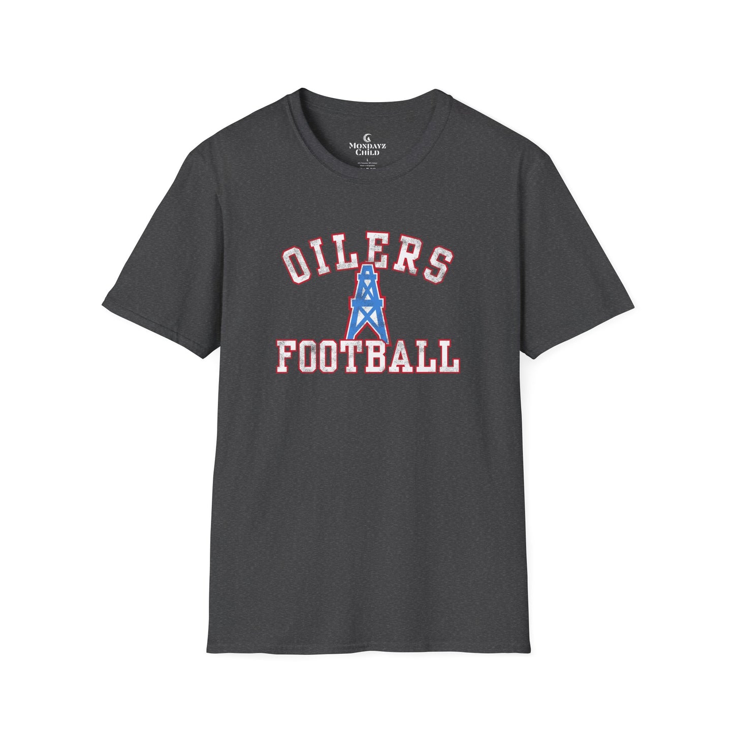 Houston Oilers Distressed “Oilers Football” Unisex Tee