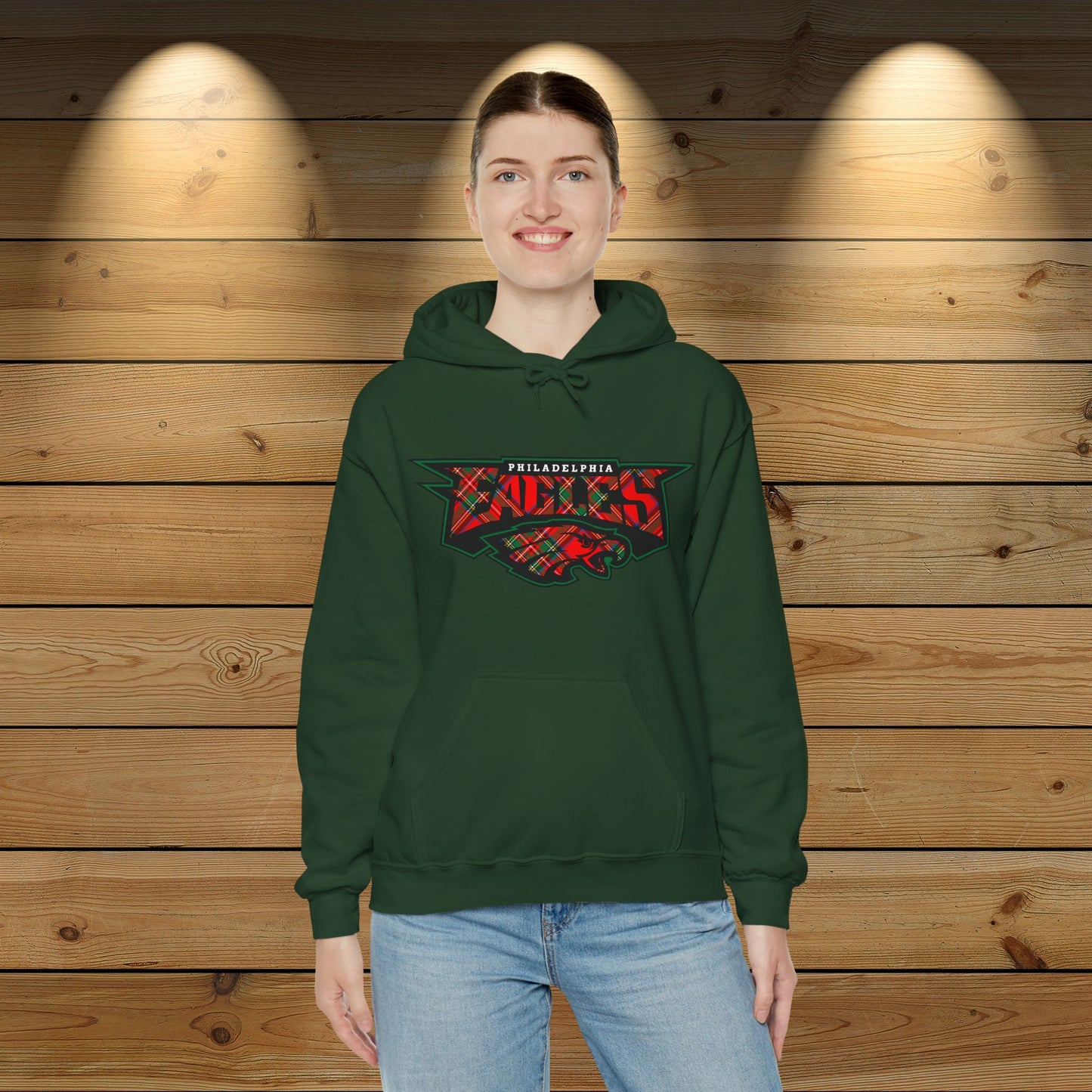 Eagles Christmas Tartan Unisex Hooded Sweatshirt