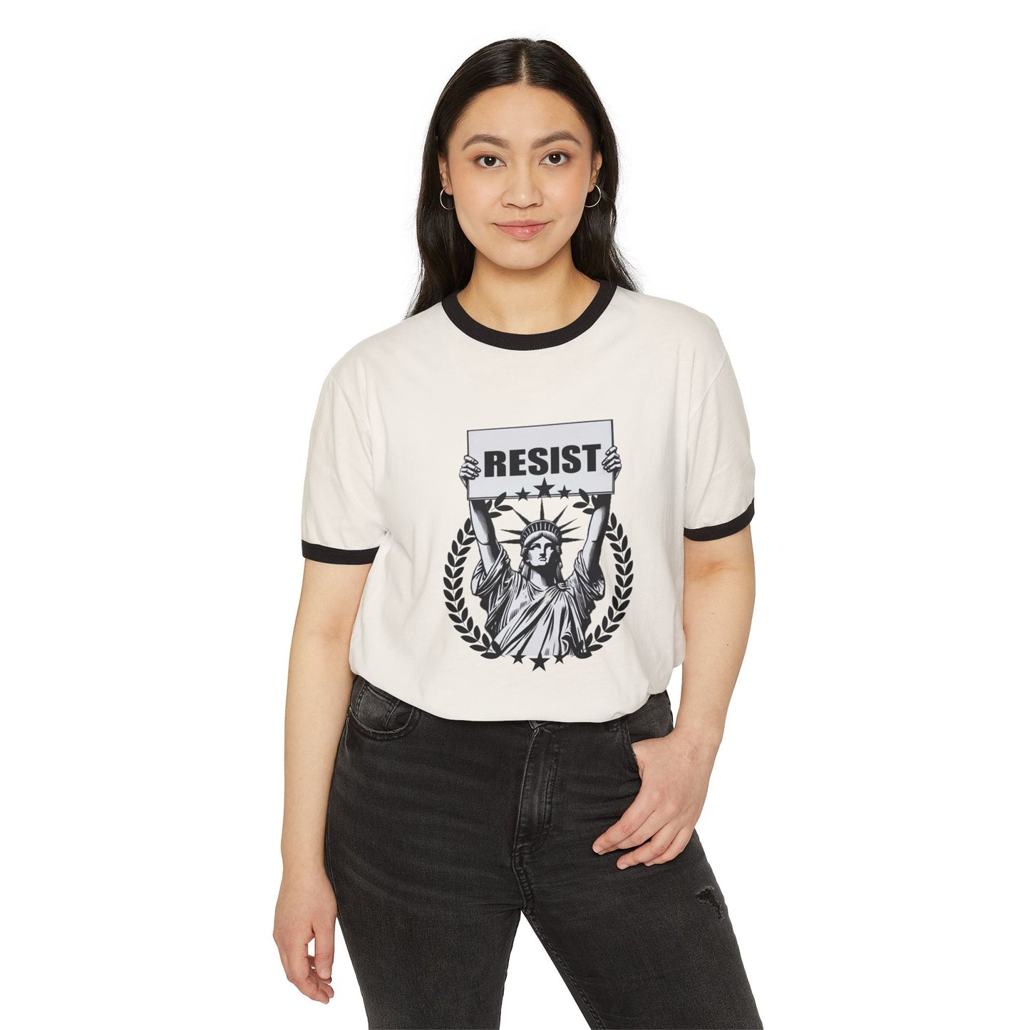 Lady Liberty RESIST Unisex Ringer Tee