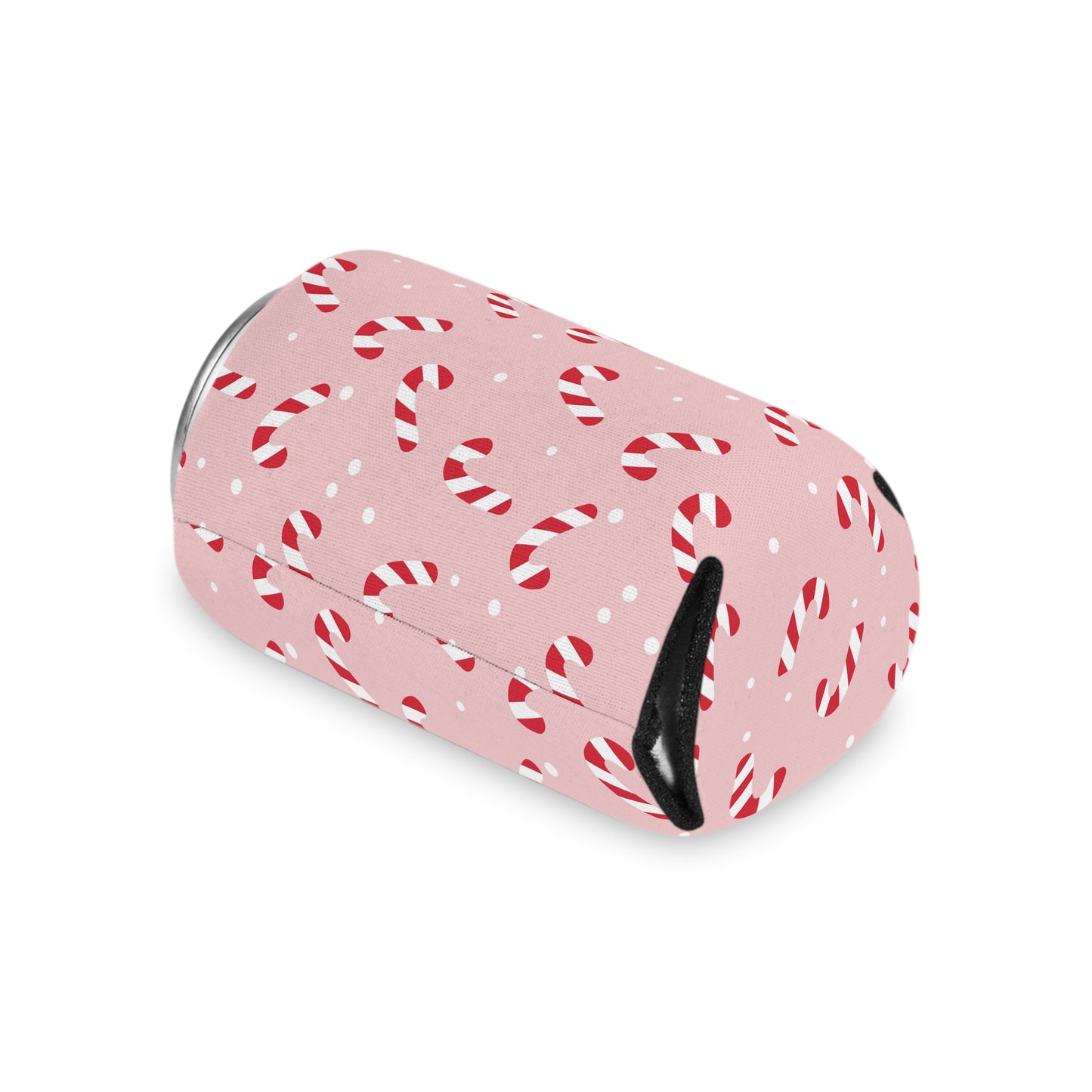 Can Cooler, Standard or Slim Size - Peppermint Pink Candy Canes