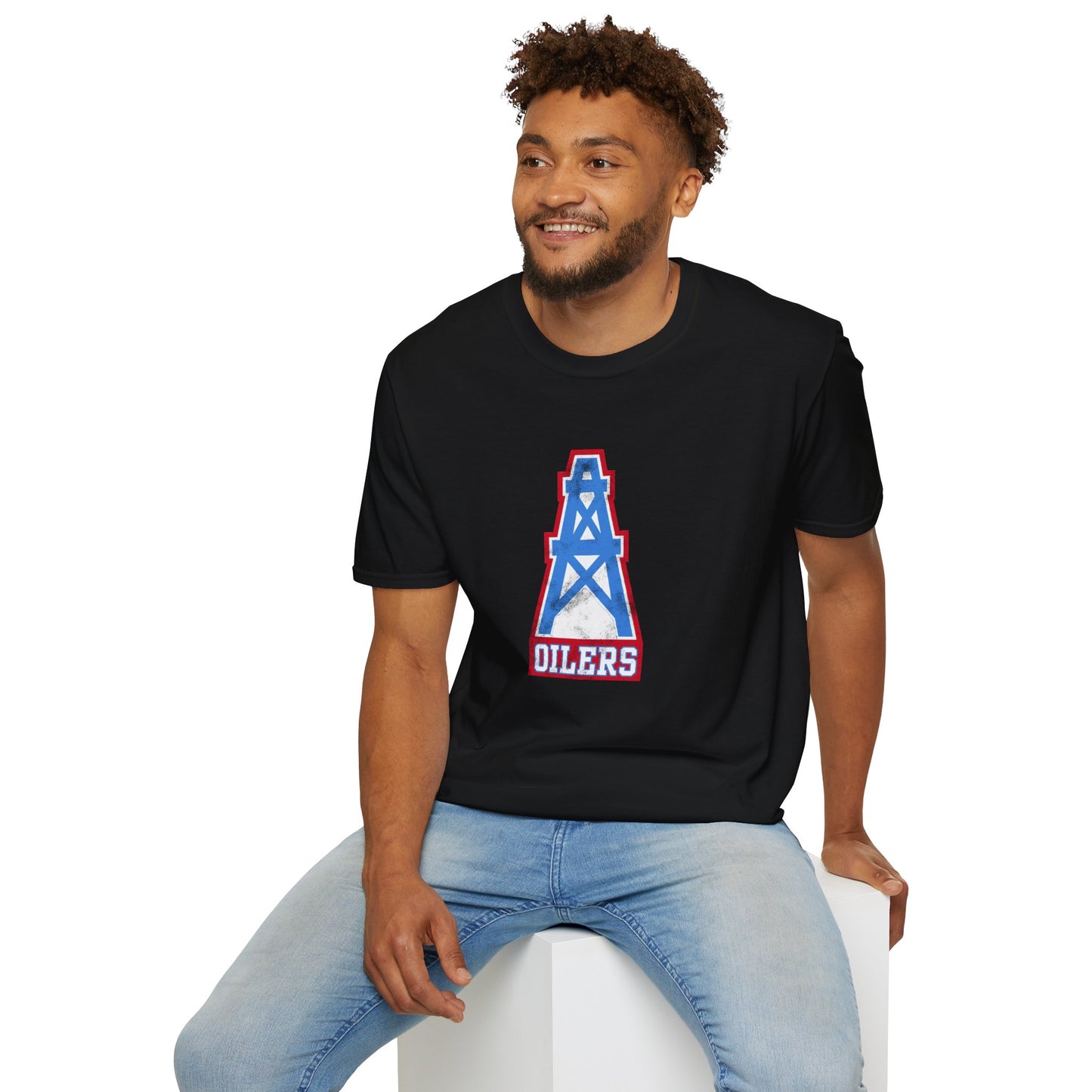 Houston Oilers Distressed Oil Derrick Unisex Tee
