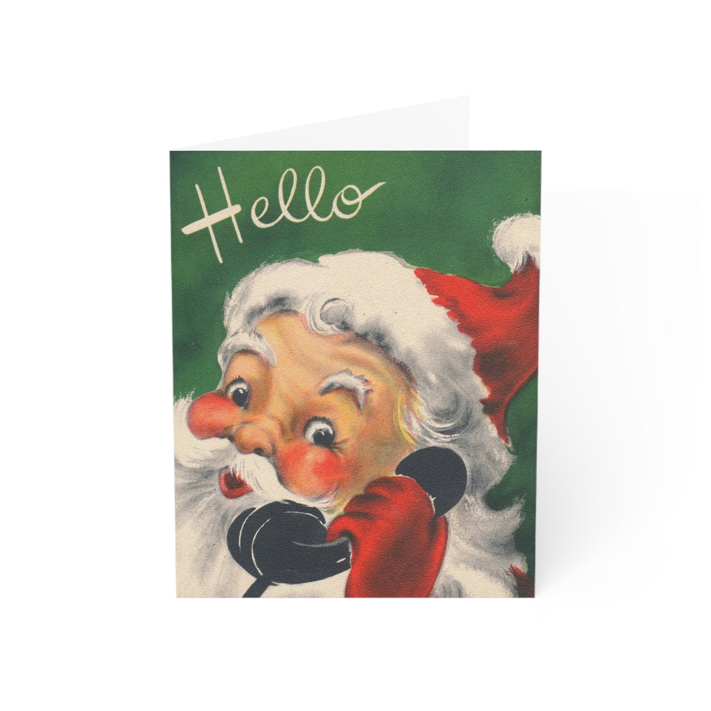 Retro Santa “Greetings!” Christmas Card