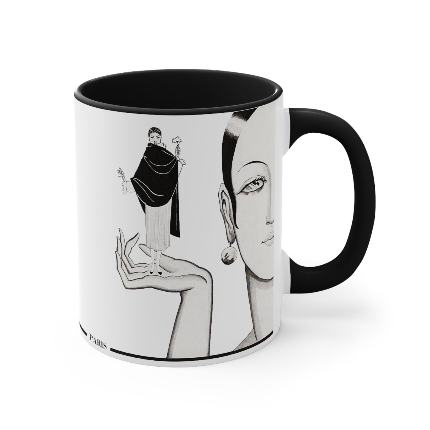 Paris Fashion Two-Tone Mug | Red, Black, Pink