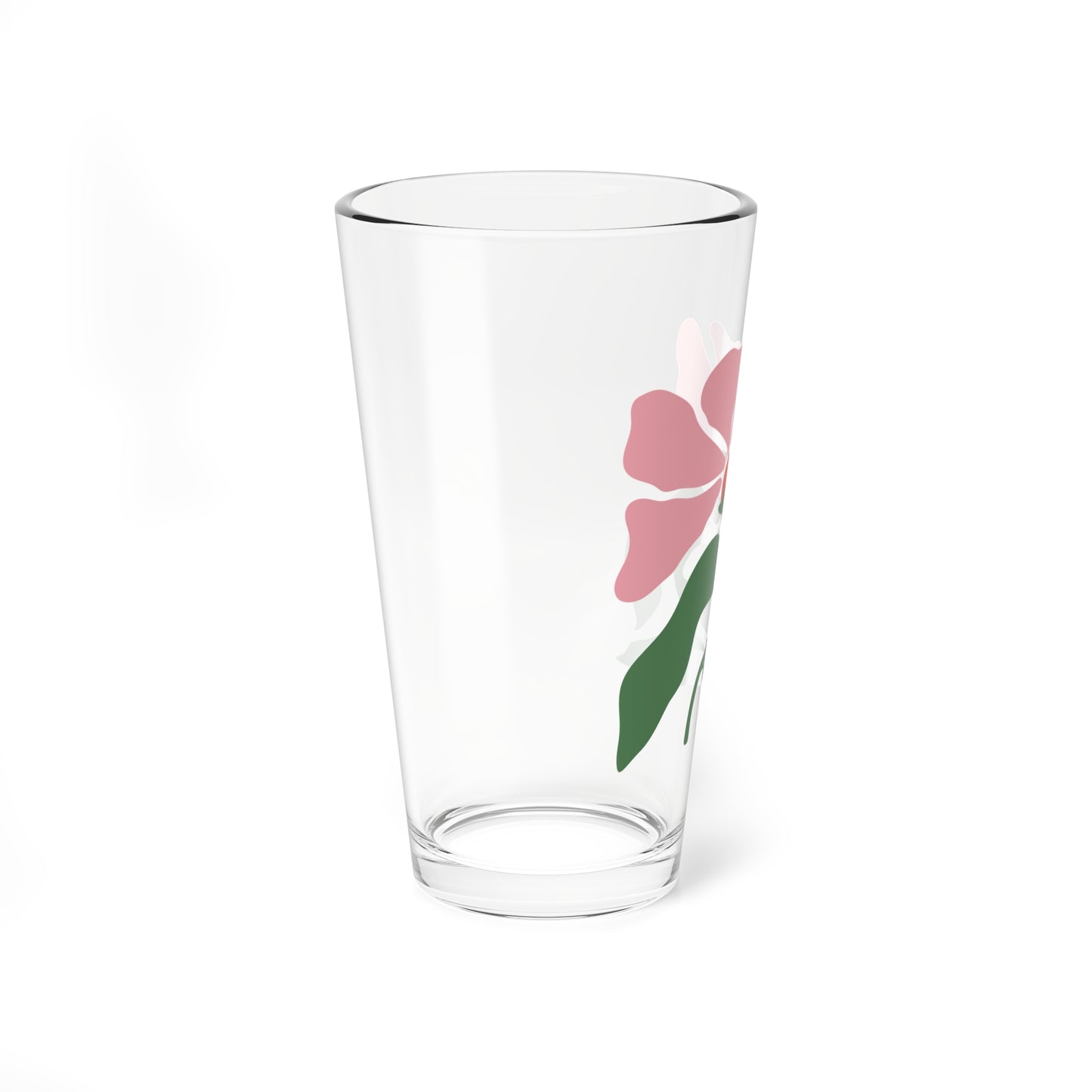 ‘FDT’ Pink Floral Pint Glass