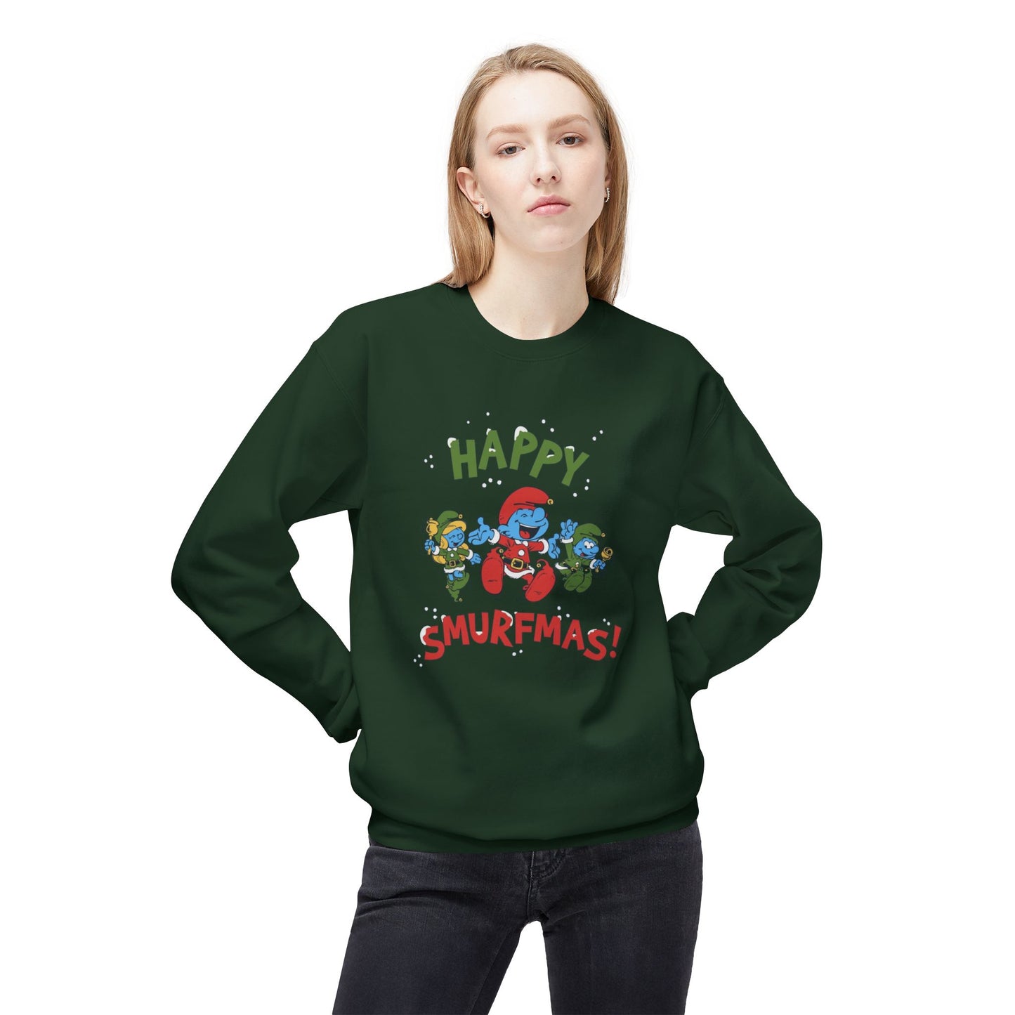 ‘Happy Smurfmas’ Festive Crewneck Sweatshirt